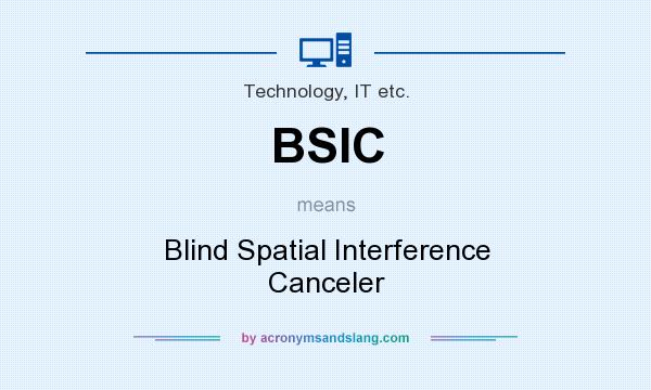 What does BSIC mean? It stands for Blind Spatial Interference Canceler