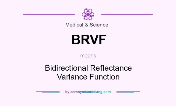 What does BRVF mean? It stands for Bidirectional Reflectance Variance Function