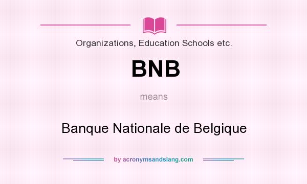 What does BNB mean? It stands for Banque Nationale de Belgique