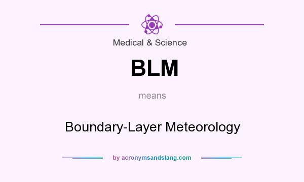 What does BLM mean? It stands for Boundary-Layer Meteorology