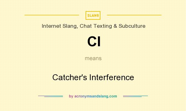 What does CI mean? It stands for Catcher`s Interference