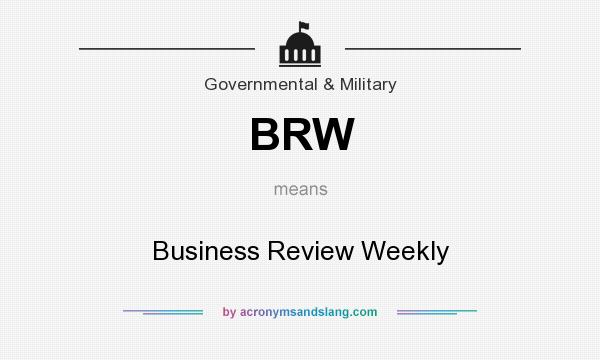 What does BRW mean? It stands for Business Review Weekly