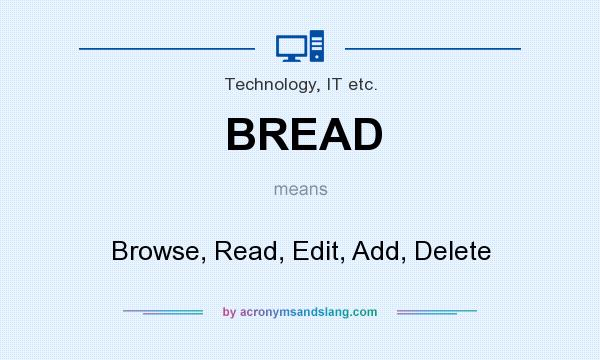 What does BREAD mean? It stands for Browse, Read, Edit, Add, Delete