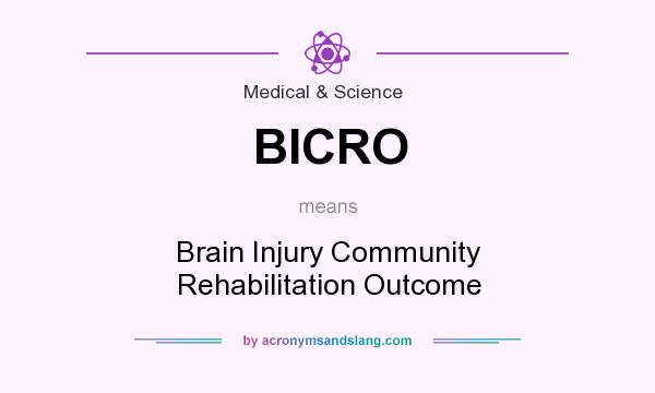 What does BICRO mean? It stands for Brain Injury Community Rehabilitation Outcome