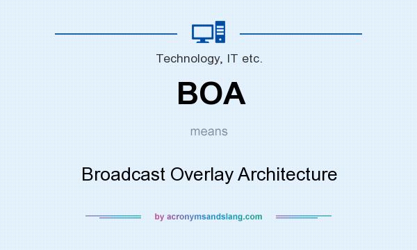 What does BOA mean? It stands for Broadcast Overlay Architecture
