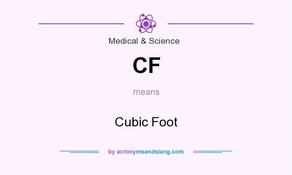 What does CF mean? It stands for Cubic Foot