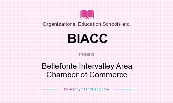 What does BIACC mean? It stands for Bellefonte Intervalley Area Chamber of Commerce