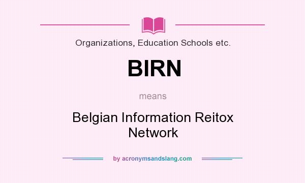 What does BIRN mean? It stands for Belgian Information Reitox Network