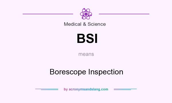 What does BSI mean? It stands for Borescope Inspection