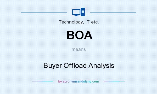 What does BOA mean? It stands for Buyer Offload Analysis