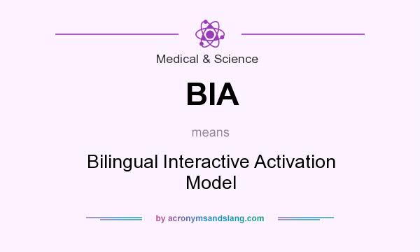 What does BIA mean? It stands for Bilingual Interactive Activation Model