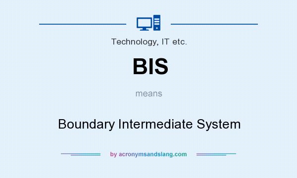 What does BIS mean? It stands for Boundary Intermediate System
