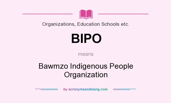 What does BIPO mean? It stands for Bawmzo Indigenous People Organization