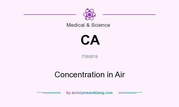 What does CA mean? It stands for Concentration in Air
