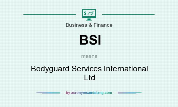 What does BSI mean? It stands for Bodyguard Services International Ltd