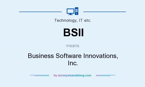 What does BSII mean? It stands for Business Software Innovations, Inc.