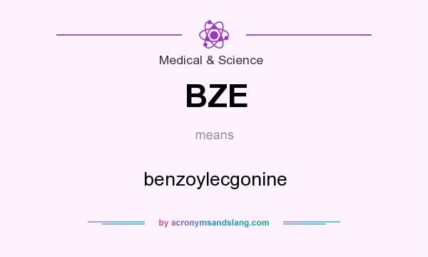 What does BZE mean? It stands for benzoylecgonine