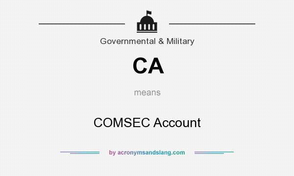 What does CA mean? It stands for COMSEC Account