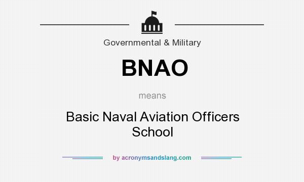 What does BNAO mean? It stands for Basic Naval Aviation Officers School