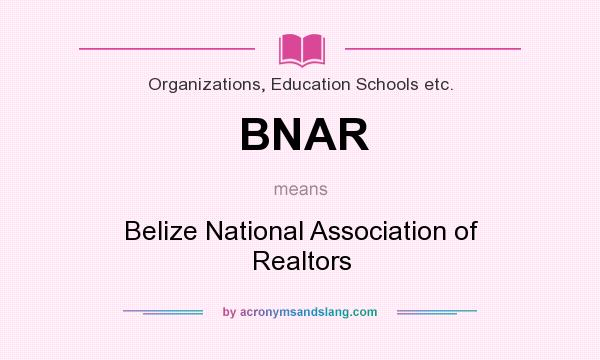 What does BNAR mean? It stands for Belize National Association of Realtors