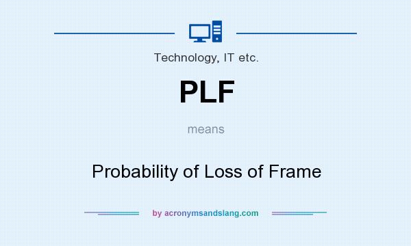 What does PLF mean? It stands for Probability of Loss of Frame