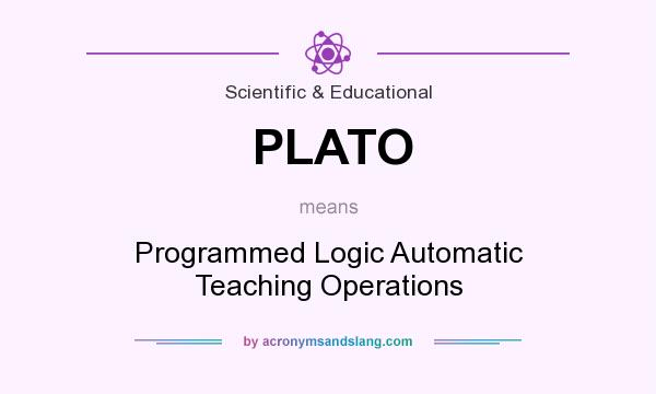 What does PLATO mean? It stands for Programmed Logic Automatic Teaching Operations