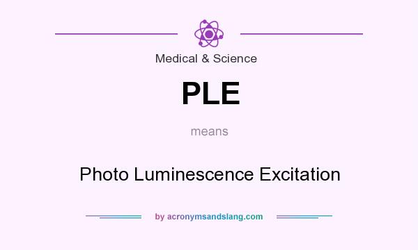 What does PLE mean? It stands for Photo Luminescence Excitation