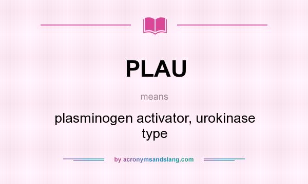 What does PLAU mean? It stands for plasminogen activator, urokinase type