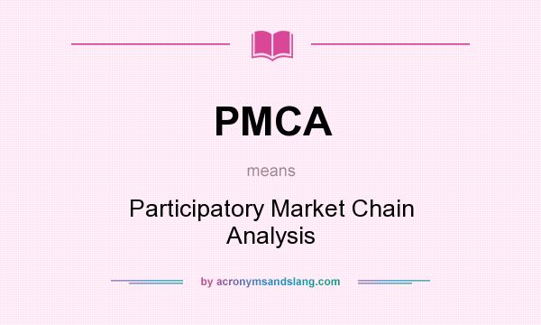 What does PMCA mean? It stands for Participatory Market Chain Analysis