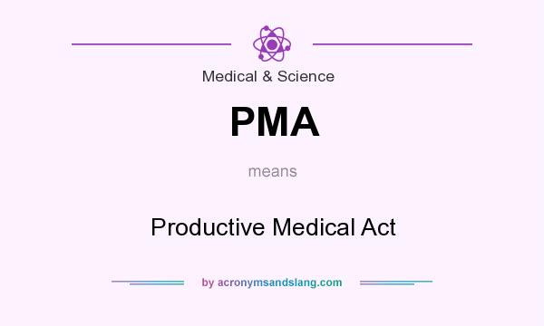 What does PMA mean? It stands for Productive Medical Act