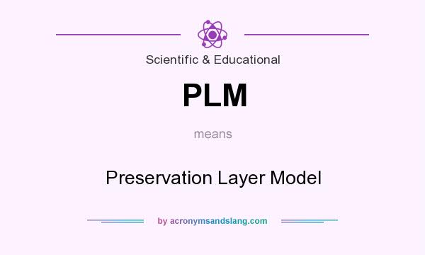 What does PLM mean? It stands for Preservation Layer Model