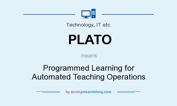 What does PLATO mean? It stands for Programmed Learning for Automated Teaching Operations