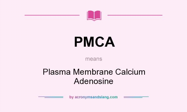 What does PMCA mean? It stands for Plasma Membrane Calcium Adenosine