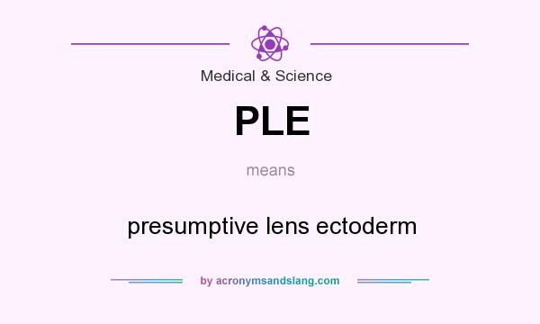 What does PLE mean? It stands for presumptive lens ectoderm