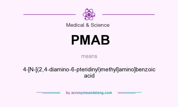 What does PMAB mean? It stands for 4-[N-[(2,4-diamino-6-pteridinyl)methyl]amino]benzoic acid
