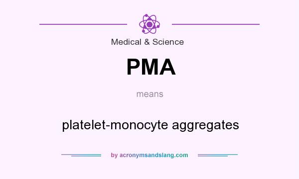 What does PMA mean? It stands for platelet-monocyte aggregates