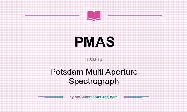 What does PMAS mean? It stands for Potsdam Multi Aperture Spectrograph