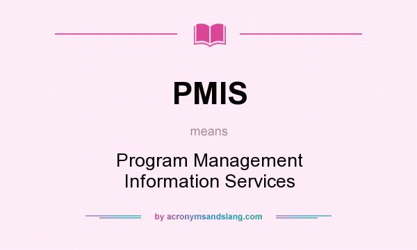 What does PMIS mean? It stands for Program Management Information Services