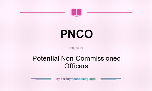 What does PNCO mean? It stands for Potential Non-Commissioned Officers