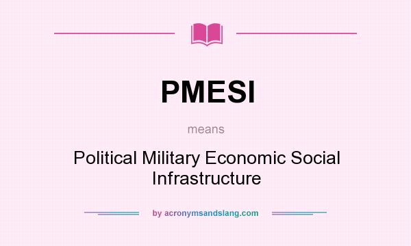 What does PMESI mean? It stands for Political Military Economic Social Infrastructure