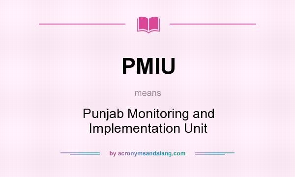 What does PMIU mean? It stands for Punjab Monitoring and Implementation Unit