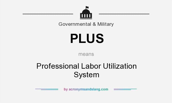 What does PLUS mean? It stands for Professional Labor Utilization System