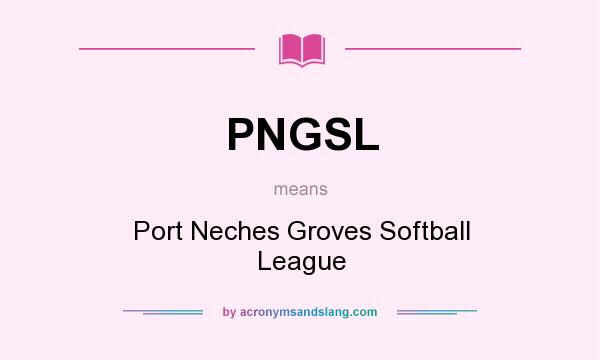 What does PNGSL mean? It stands for Port Neches Groves Softball League