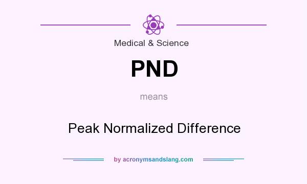 What does PND mean? It stands for Peak Normalized Difference