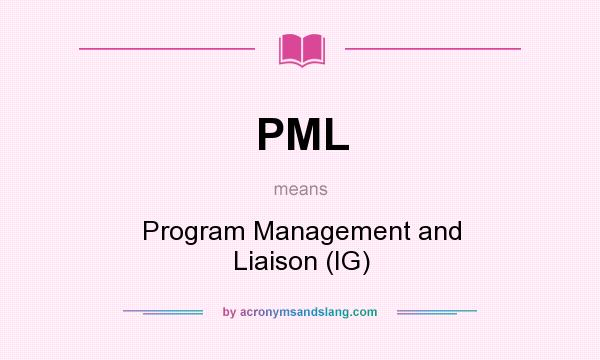 What does PML mean? It stands for Program Management and Liaison (IG)