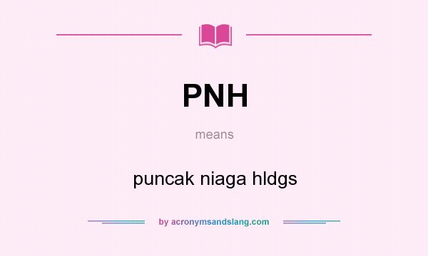 What does PNH mean? It stands for puncak niaga hldgs