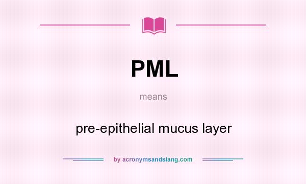 What does PML mean? It stands for pre-epithelial mucus layer