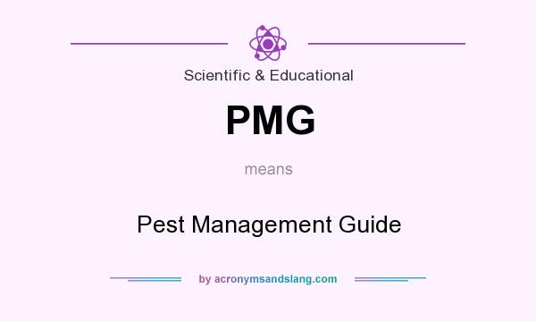 What does PMG mean? It stands for Pest Management Guide