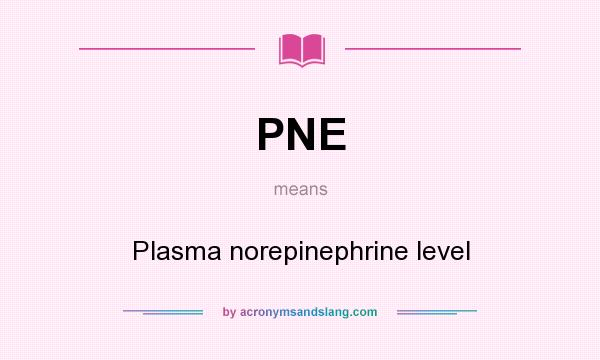 What does PNE mean? It stands for Plasma norepinephrine level
