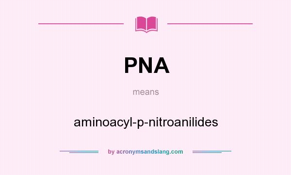 What does PNA mean? It stands for aminoacyl-p-nitroanilides